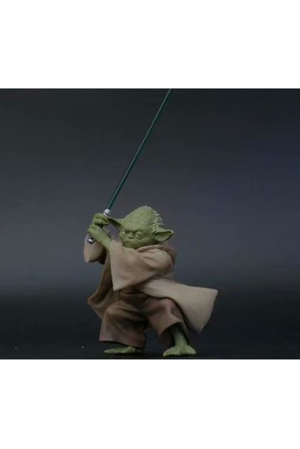 1 13cm Plastic Star Wars Mandalorian Master YODA with Sword Action Figure Toys