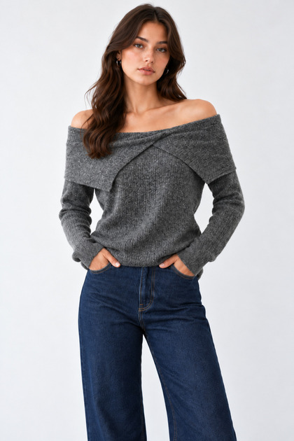 Women's Madonna Collar Wool Knitwear Sweater