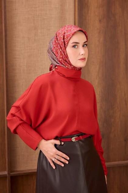 Twill Silk Scarf Mihenk Red