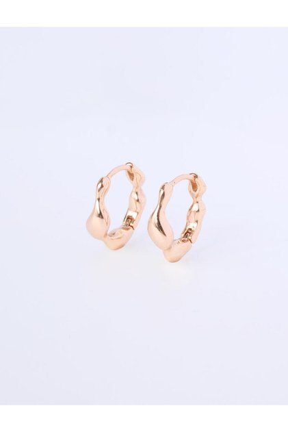 Gold Color 100% Brass Asymmetric Hoop Earrings