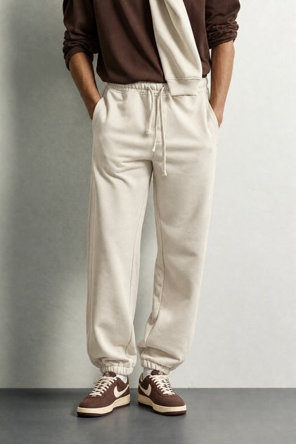 Elastic Cuffed Baggy Fit 3 Thread Sweatpants