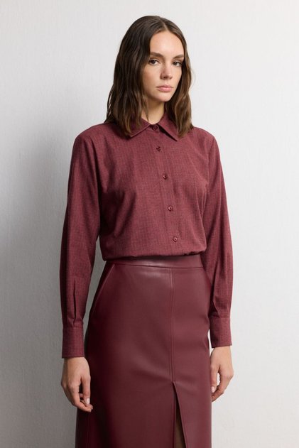 Moda Tutkusu Bordo Ekoseli Gömlek