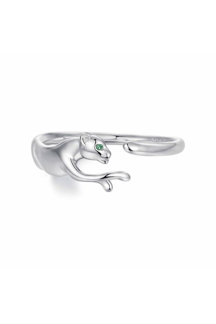 Inel argint reglabil leopard cu Zirconia