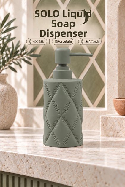 Solo 400 ml Porcelain Soft Touch Liquid Soap Dispenser - Mint Green