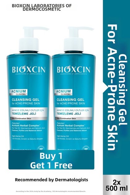 Acnium Sebum Balancing Face Wash Gel 500ml Buy 1 Get 1 Gift Salicylic Acid Tea Tree Niacinamide