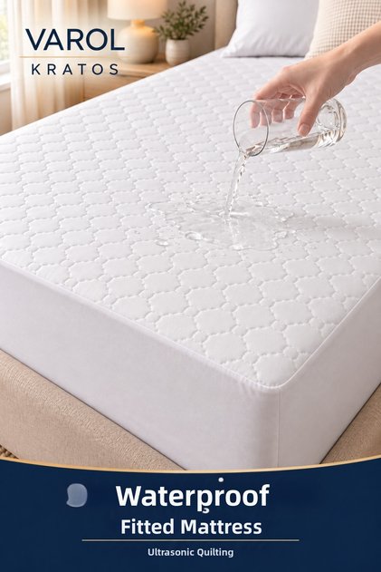 Kratos Series Liquid-Proof Ultrasonic Quilted Fitted Mattress Protector – Full-Edge Mattress Protector