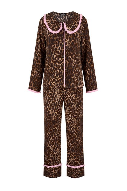 More Sustainable Multi-Colored Animal Shally Woven Pajama Set Thmaw27Pt00280