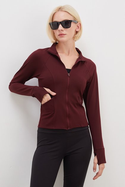 Finger-Loop Diving Fabric Slim Fit Jacket