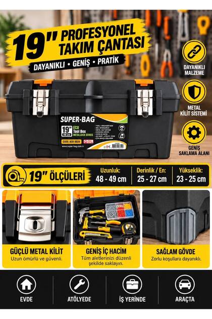 SUPER BAG 19 İNÇ 48 CM METAL KİLİTLİ TAKIM ÇANTASI