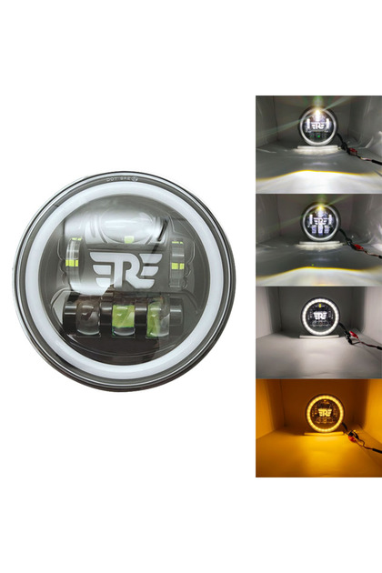 1PC 7 inch Motorcycle Headlight LED Lights Halo DRL Lamp For Royal Enfield Himalayan 400 411 650 350