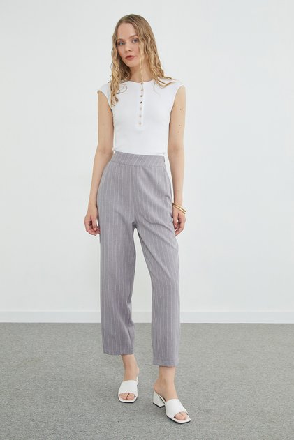 Striped Zippered Pants with Pliers Pocketed