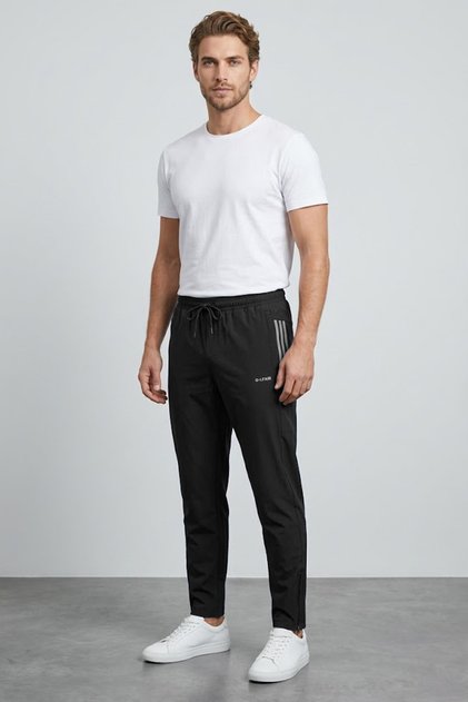 Elastic Waist Zippered Parachute Fabric Sweatpants