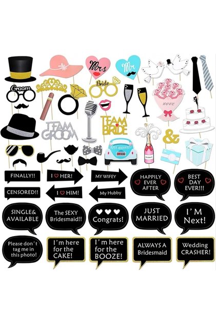 MULTI 52 pieces of gold powder wedding photography props, wedding gifts, party decorations, paper be