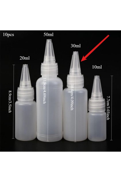 10pcs-30ML 10pcsEmpty PE Plastic Glue Bottles With Screw-On Lids Squeeze Liquid Ink Oil Dropper Bott