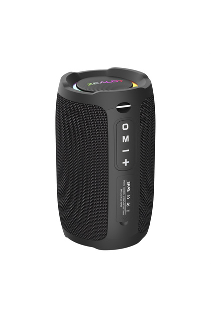 black ZEALOT-S49 Portable Bluetooth Speaker 360 Stereo Sound 20W IPX6 Waterproof Wireless Bluetooth