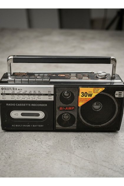 مسجل راديو كاسيت 30 واط أسود |   يدعم USB / FM / SW1 / SW2-4 Band / مقبس سماعة الأذن M-50N