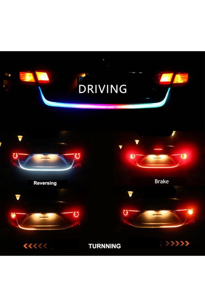 120cm colorful Car Rear Trunk Tail Light 120cm Colorful Dynamic Reverse Warning LED Strip 12v Additi