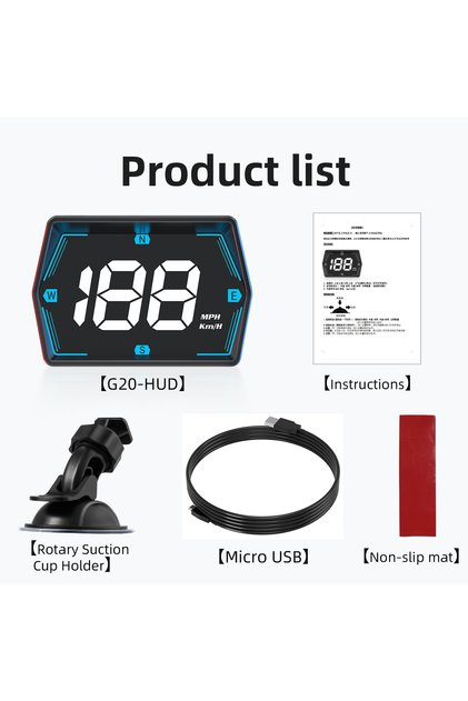 G20 G20 HUD GPS Car Digital Speedometer Head-Up Display Universal Big Font Overspeed Alarm For All C