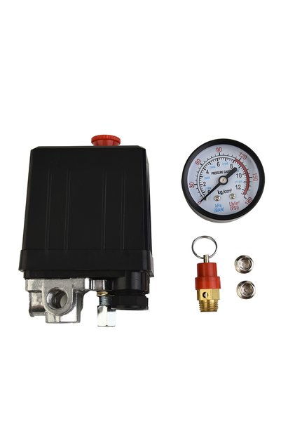 175psi 4 Port Air Compressor Pressure Switch Manifold Regulator+safety Valve Pneumatic Part Air Comp