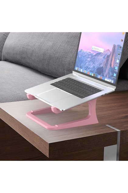 Pink Ergonomic laptop stand with keyboard stand - portable desktop lift, suitable for MacBook, PC, t