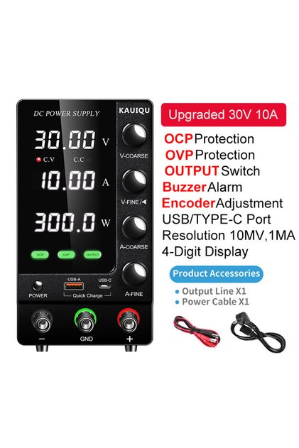 220V UK Plug OCP OVP 30V10A KUAIQU Upgraded SPS-C3010 DC Power Supply 30V 10A OCP OVP OUTPUT Swith E