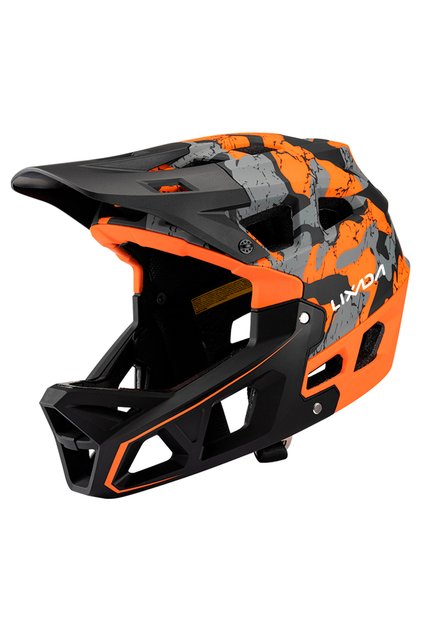 L Camouflage Orange Full Face Mountain Bike Helmet Adult Racing Downhill MTB Helmet for Mountain Bik