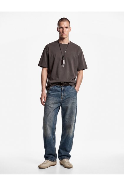 Regular Fit Normal Waist Cotton Skater Jean Trousers