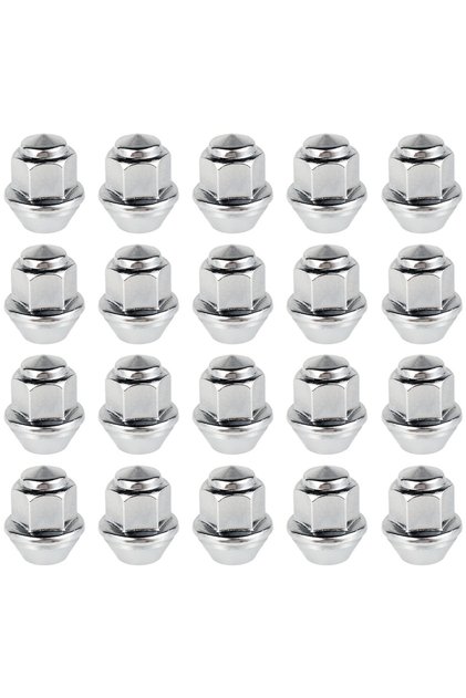20pcs 20Pcs Wheel Nuts For Ford Wheels M12x1.5 19mm Hex Wheel Nuts 60 Degree Taper Carbon Steel Plat