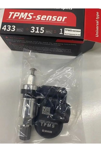 4 pcs metal valve Programable TPMS Sensors 2 in 1 433MHz+315MHz