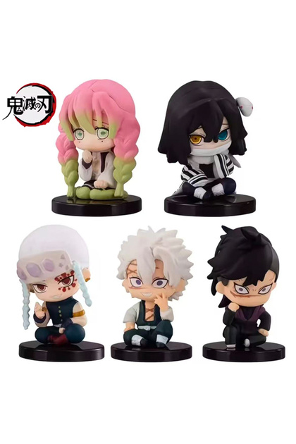 no box Opp bags 5pcs Q Version Demon Slayer Sitting Ghost Doll Tanjiro Nidouzi Inosuke Zenizu