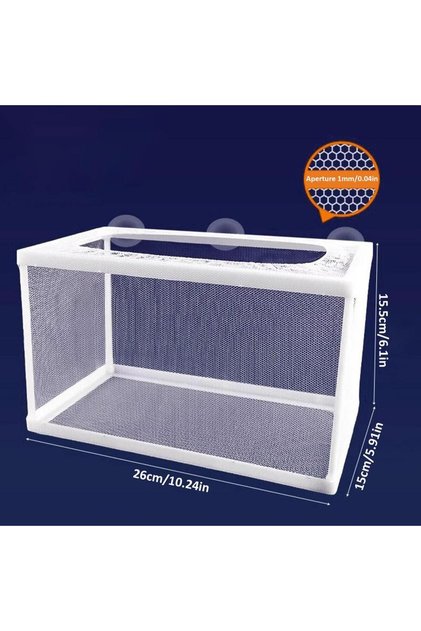 L Fish Breeder Box Aquarium Hatcher Incubator Mesh Box Juvenile Fish Separation Net with Suction Cup