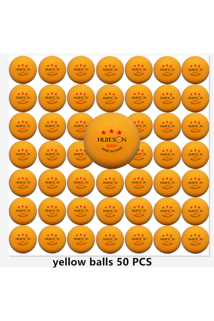 50 yellow balls Huieson 3 Star Ping Pong Balls 50~100 PCS ABS 40+ New Material Table Tennis Balls Pi