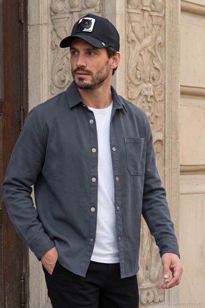 Cotton Single Pocket Regular Fit Shirt Men's Shirt Cf25W129140
