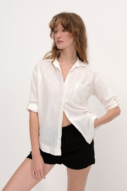 Lacing Detailed Shirt G2480