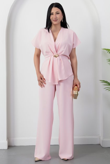 Double-Breasted Collar Buckle Trousers Double Suit Set Grs3983