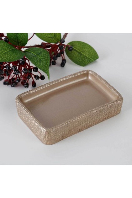 Linen Solid Soap Dish Mink