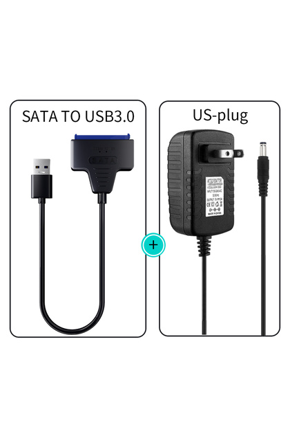 USB3.0A With US Plug USB 3.0 to SATA/Type-C Adapter Sata Cable 2.5/3.5 Inch SSD HDD SATA III Hard Dr