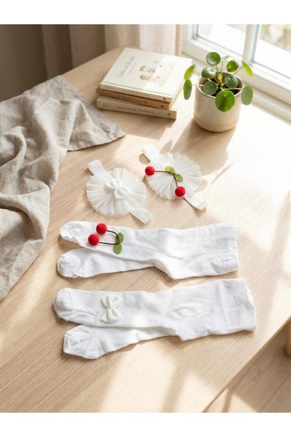 Banadana Pantyhose Set of 2 Baby Girl & Child Cotton Solid Color Pantyhose Newborn Hospital Release Mevlütlük