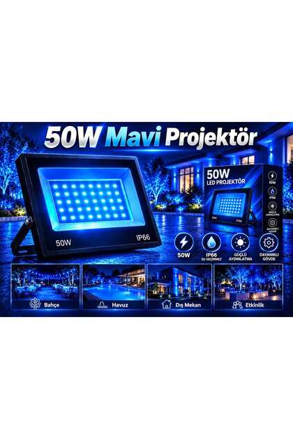 50w Mavi Led Projektör