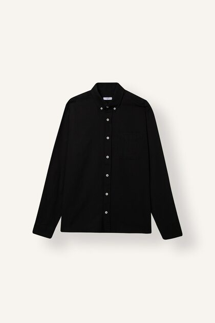 100% Cotton Regular Fit Polo Collar Oxford Basic Long Sleeve Shirt A8028Ax23Au