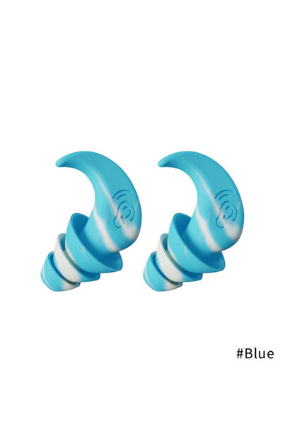 3 Layers-Blue Anti Noise Silicone Earplug Sleep Noise Reduction Ear Plug Canceling Soundproof Ear Pl