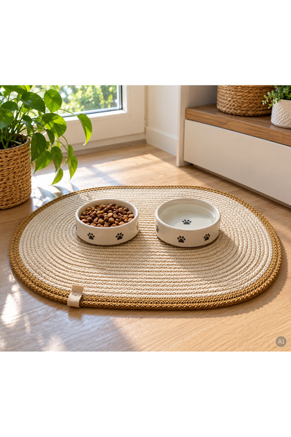 Kedi Köpek Beslenme Paspası Kedi Köpek Mama Altlığı 50x30 Cm ( MAMA KABLARI DAHİL DEĞİLDİR )