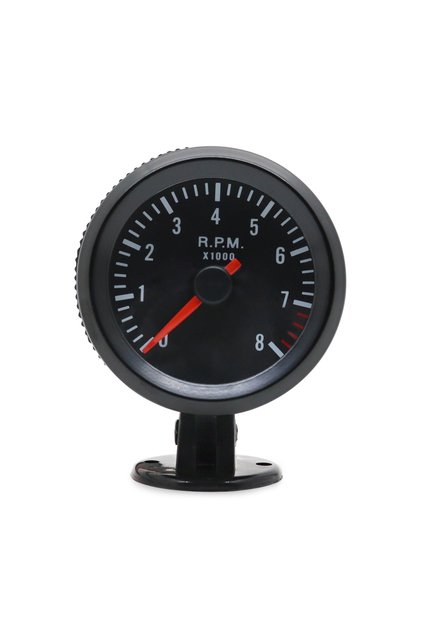 2" 52mm Car Meter Tachometer RPM Gauge 0-8000RPM Analog Black Case With White LED For 1-8 Cylinders