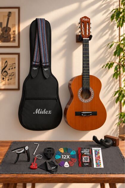 CG-270BRW Brown Renk Klasik Gitar 4/4 Yetişkin Boy Sap Ayarlı Full Set