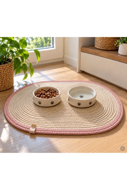 Kedi Beslenme Paspası Kedi Mama Altlığı 50x30 Cm ( MAMA KABLARI DAHİL DEĞİLDİR )