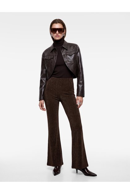 Slim Fit Glittery Spanish Flare Pants