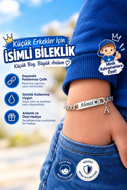 isimli erkek çocuk bilekliği kız çocuk bilekliği isim yazılan kişiye özel bileklik