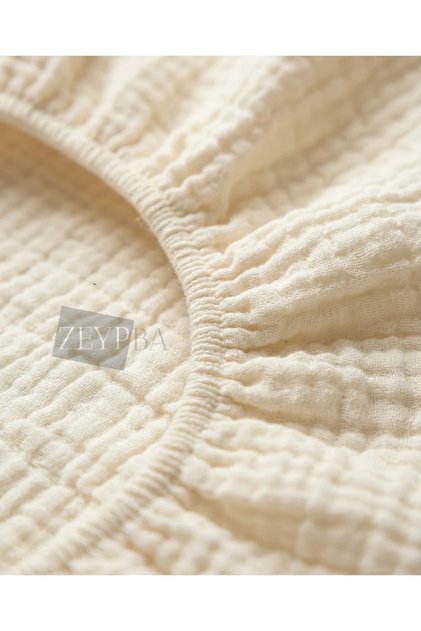 Ecru Muslin Fitted Baby Sheet, 100% Cotton, Soft Texture, Crib Sheet.