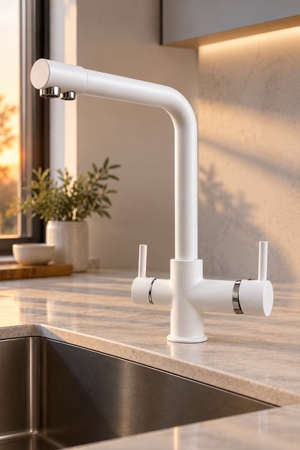 White 3 Way Purified Kitchen Sink Faucet