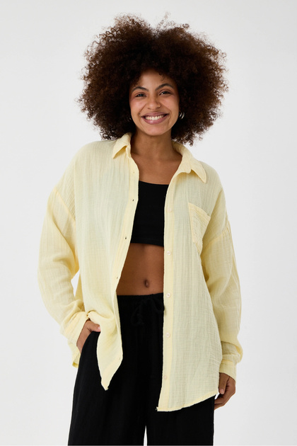 Women's Oversize Long Sleeve Shirt 100% Cotton